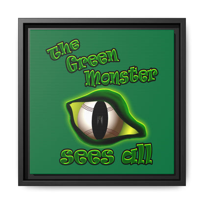 green monster - framed canvas art (dark green)