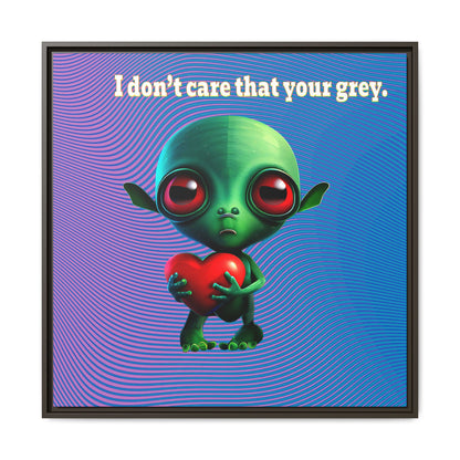 I don't care that your grey - framed canvas art (light blue-purple wave)