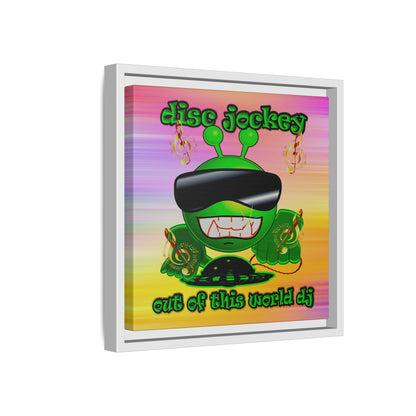 disc jockey - framed canvas art (color blur)