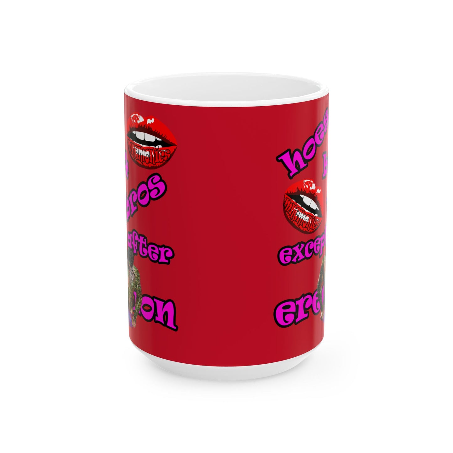hoes b4 bros - White Mug (dark red)
