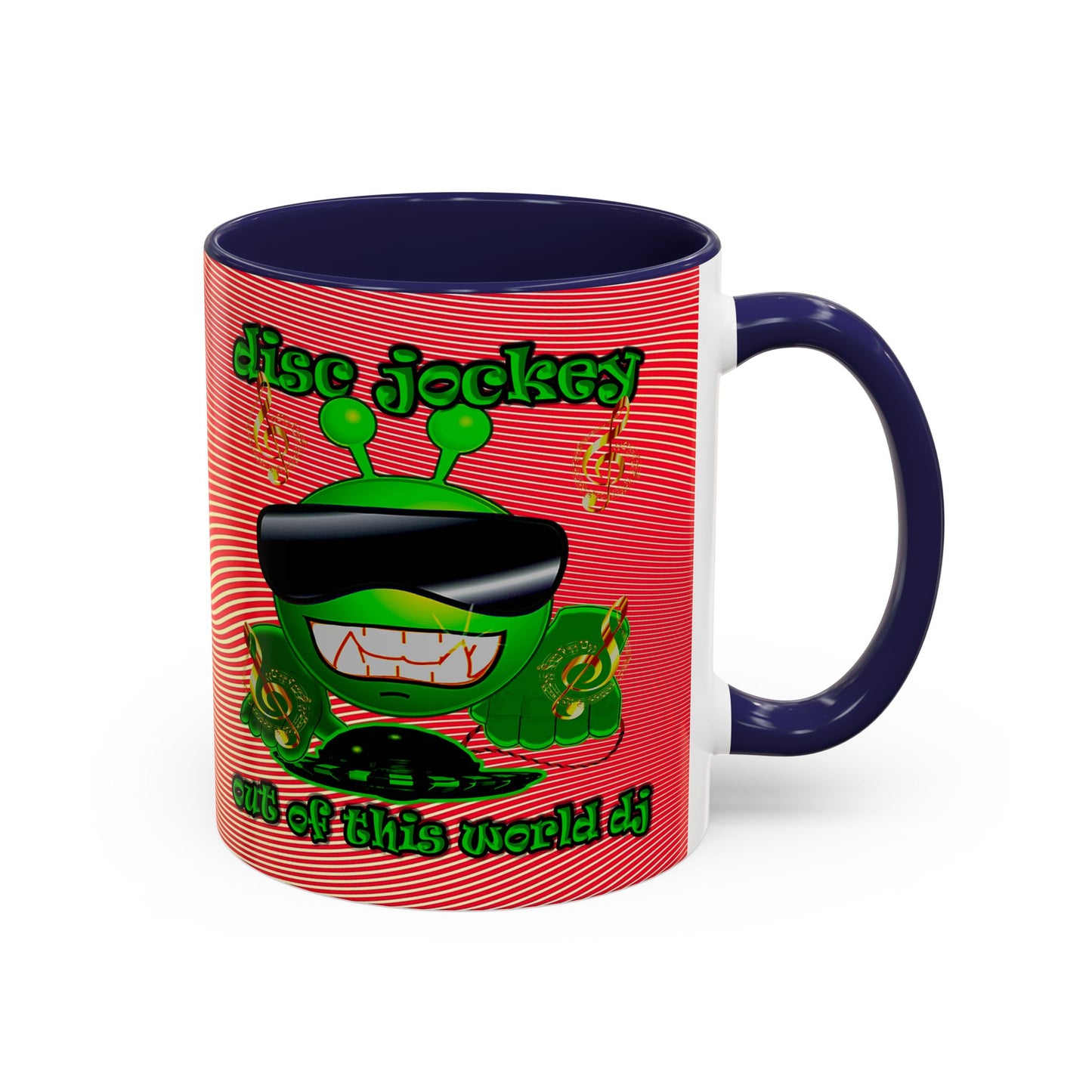 disc jockey - Accent Mug (yellow-orange wave)