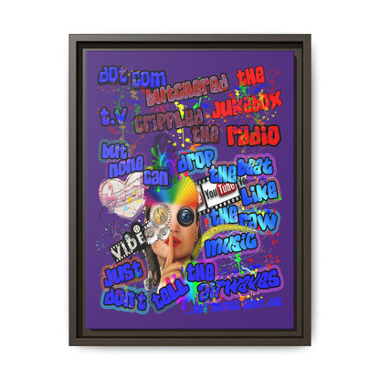drop the beat - framed canvas art (purple)