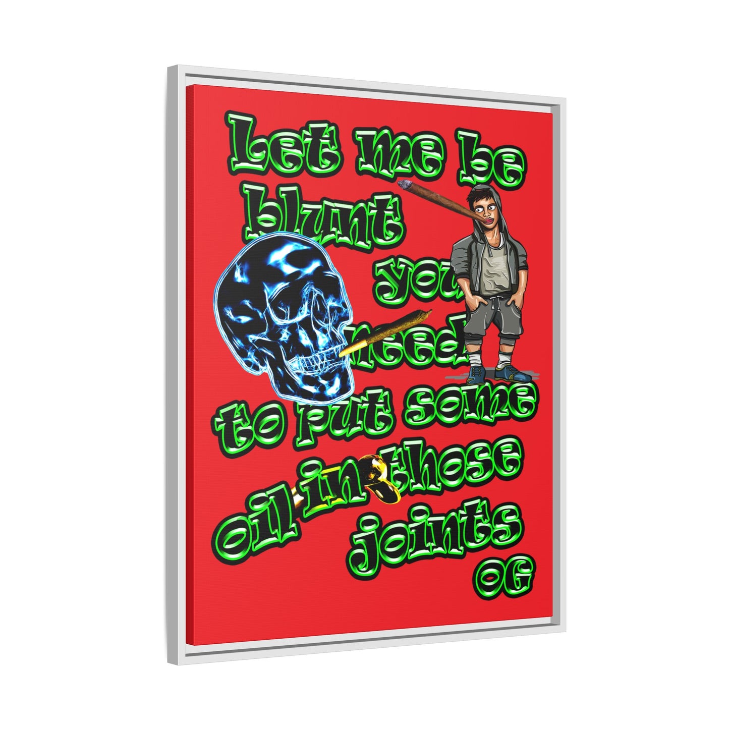 og - framed canvas art (red)