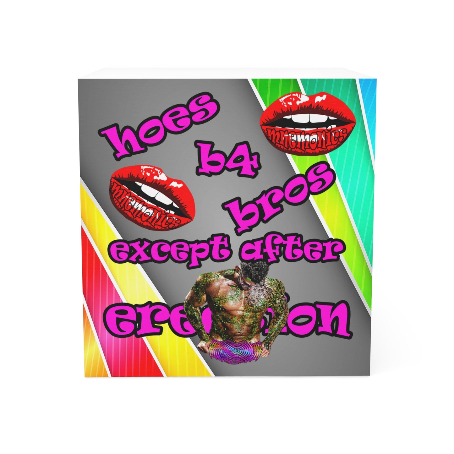 hoes b4 bros - note cube (rainbow split)
