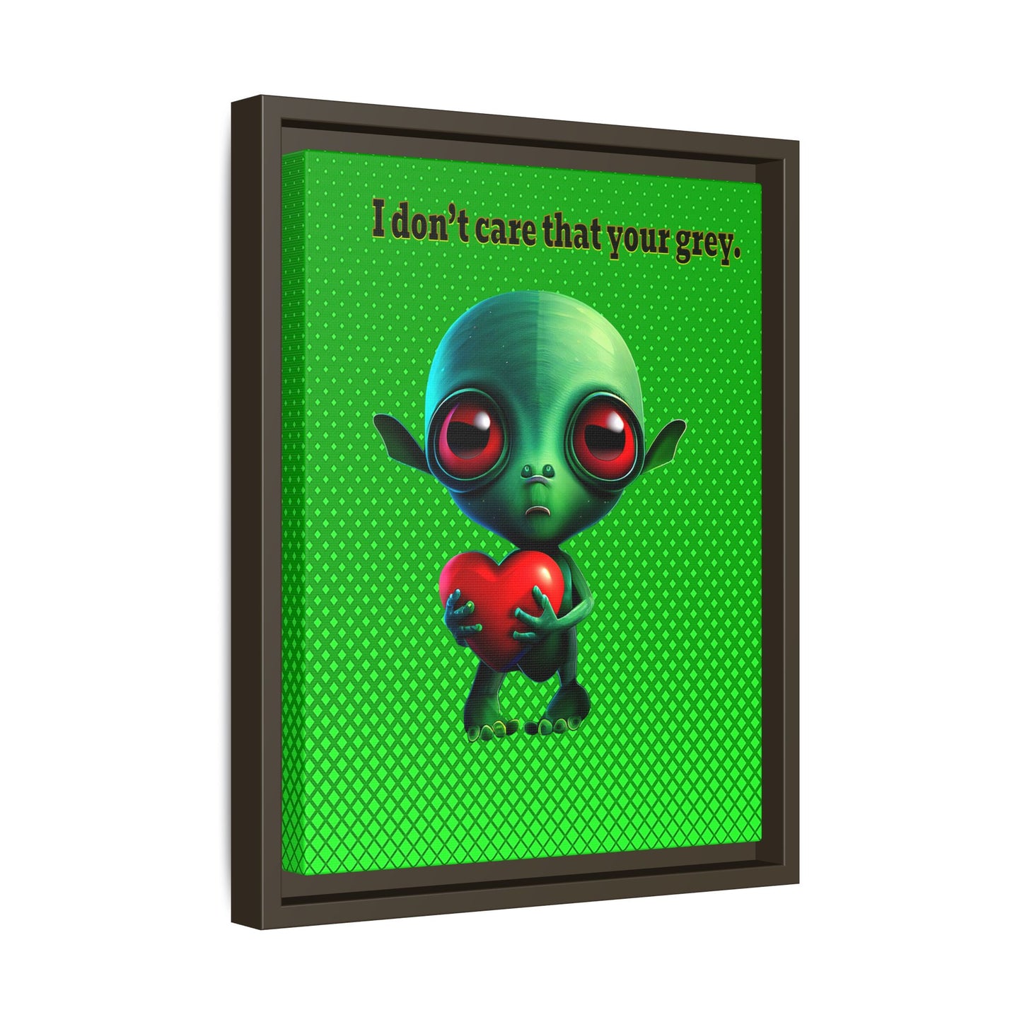 I don't care that your grey - framed canvas art (logo green)