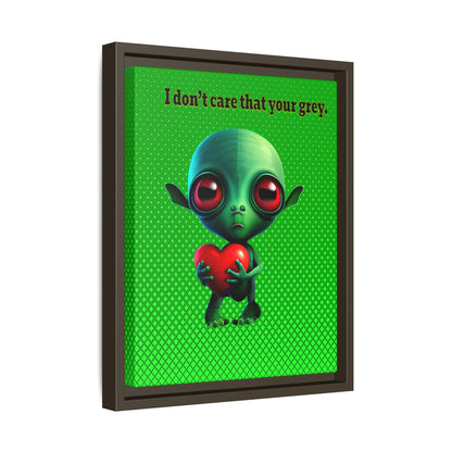 I don't care that your grey - framed canvas art (logo green)