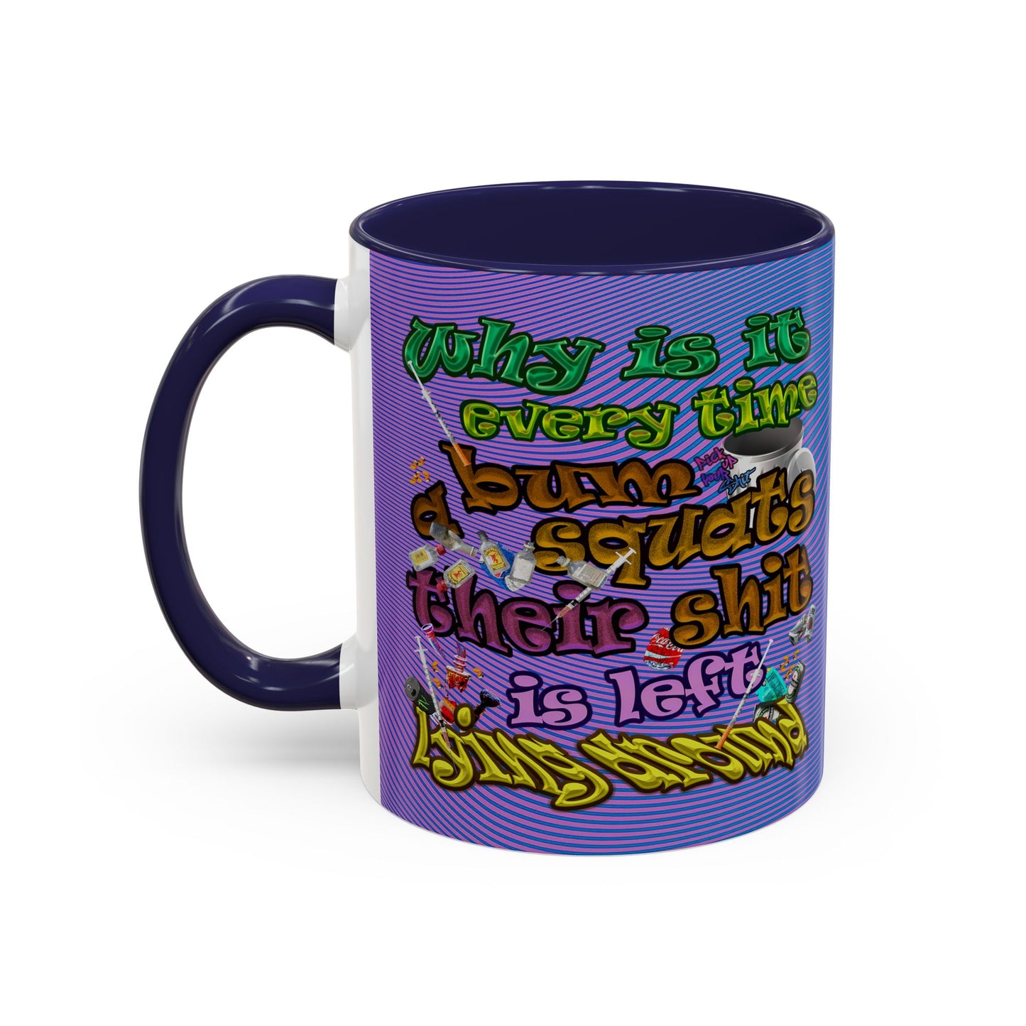 the bum's shit - Accent Mug (light blue-purple wave)