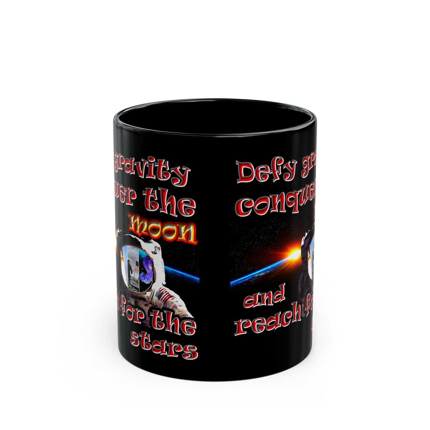 defy conquer reach - Black Mug (black)
