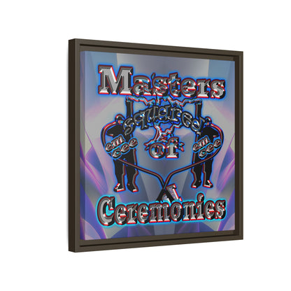 em cee squared - framed canvas art (grey-pink wave)