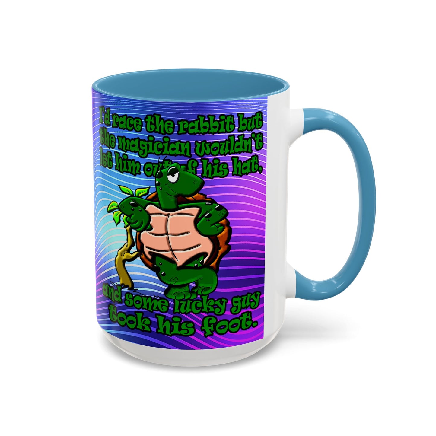 turtle race - Accent Mug (purple wave)