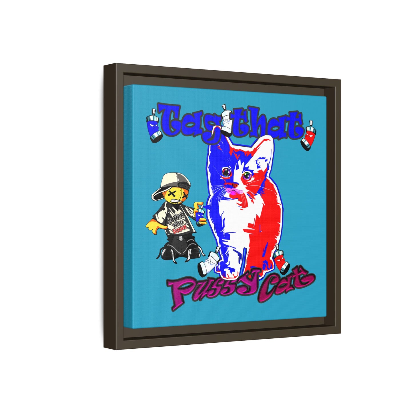 tag that - framed canvas art (turquoise)
