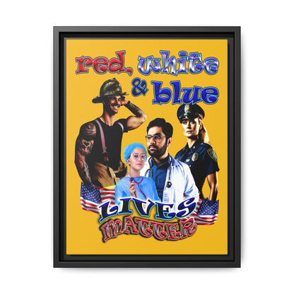 rw&b lives matter - framed canvas art (yellow)
