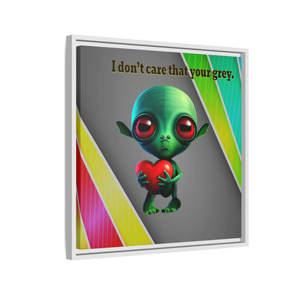 I don't care that your grey - framed canvas art (rainbow split)