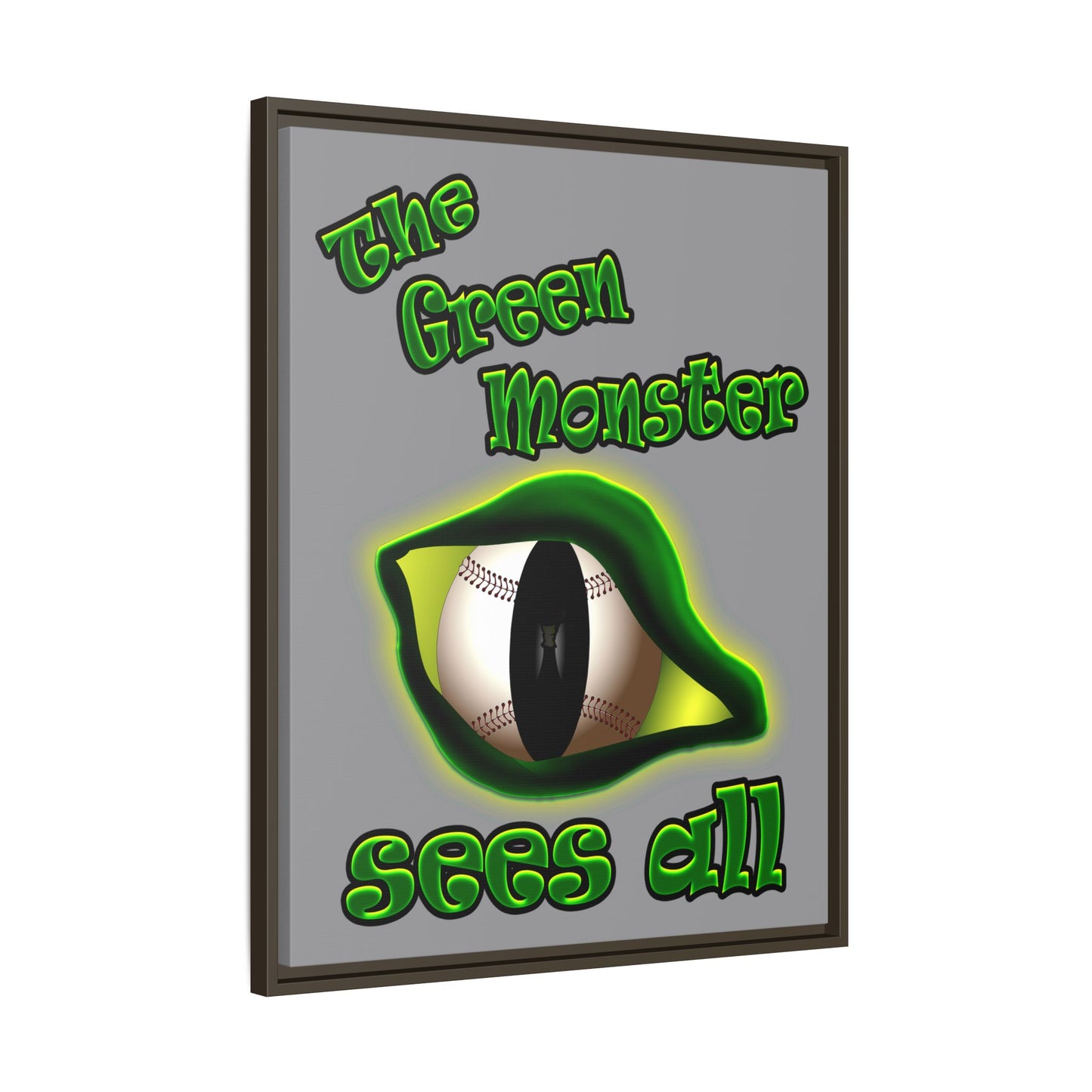 green monster - framed canvas art (grey)