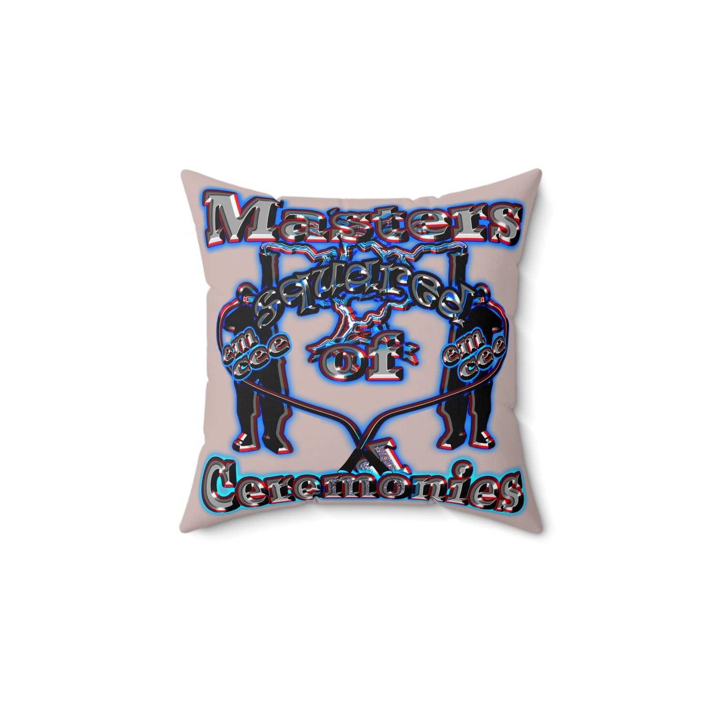 em cee squared - Spun Polyester Square Pillow - (mocha brown)