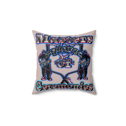 em cee squared - Spun Polyester Square Pillow - (mocha brown)