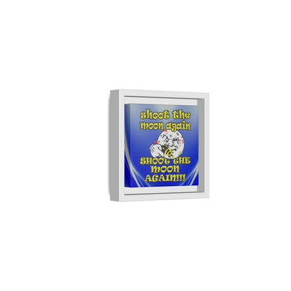 shoot the moon again - framed canvas art (blue-white wave)