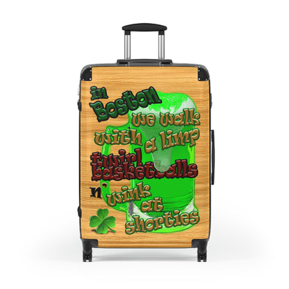 celtics logo - Suitcase (butterscotch wood finish)