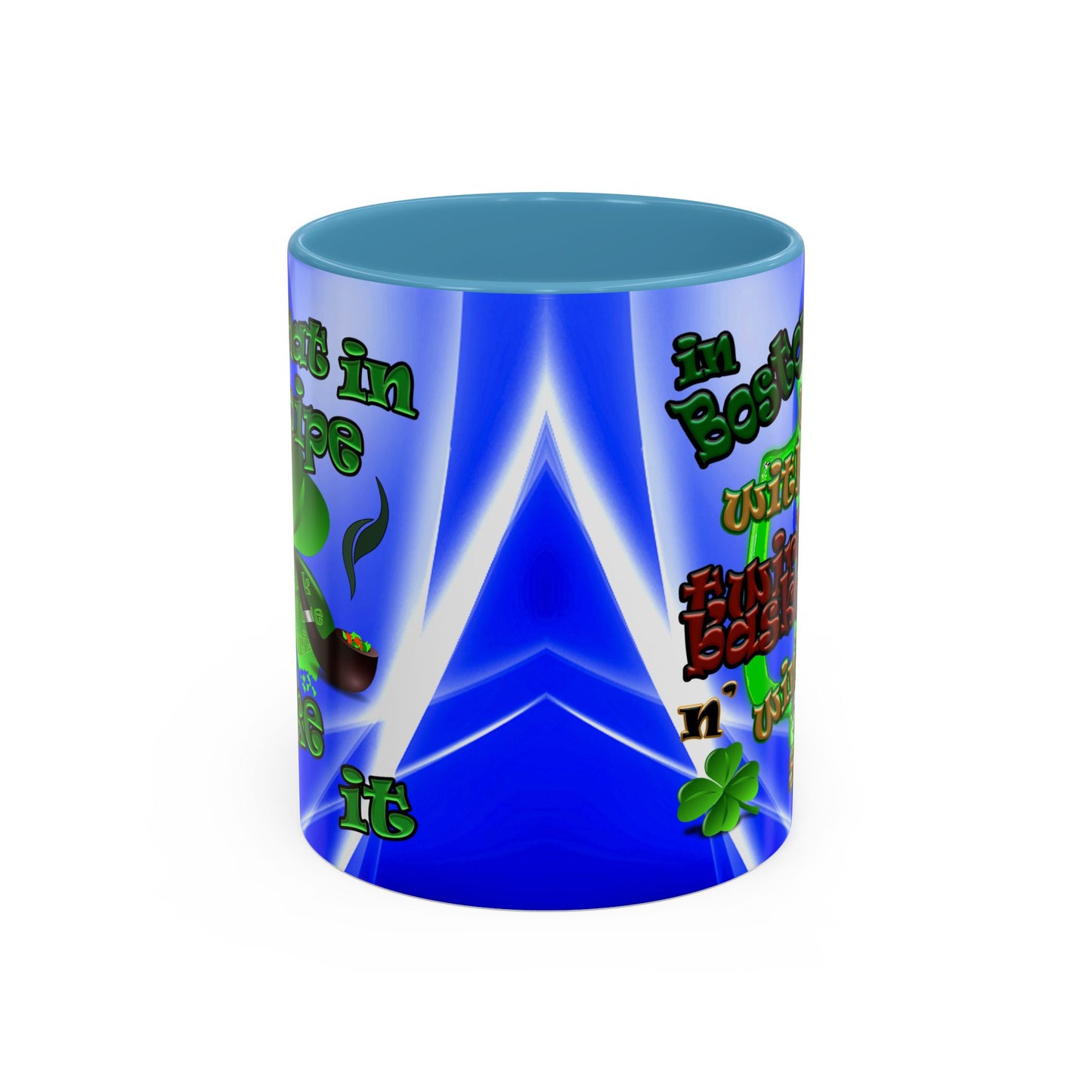 celtics logo - Accent Mug (blue-white wave)