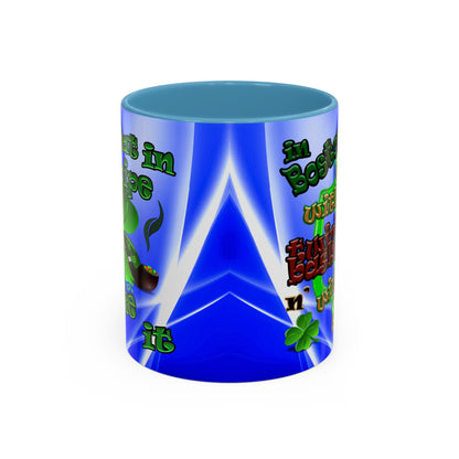 celtics logo - Accent Mug (blue-white wave)