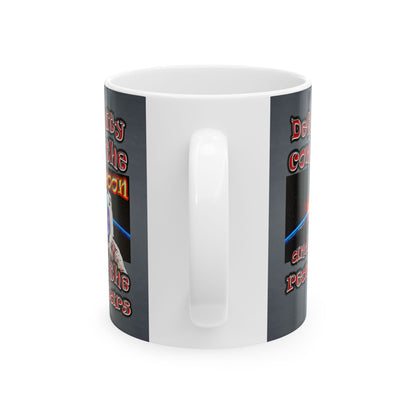 defy conquer reach - White Mug (grey-light grey)
