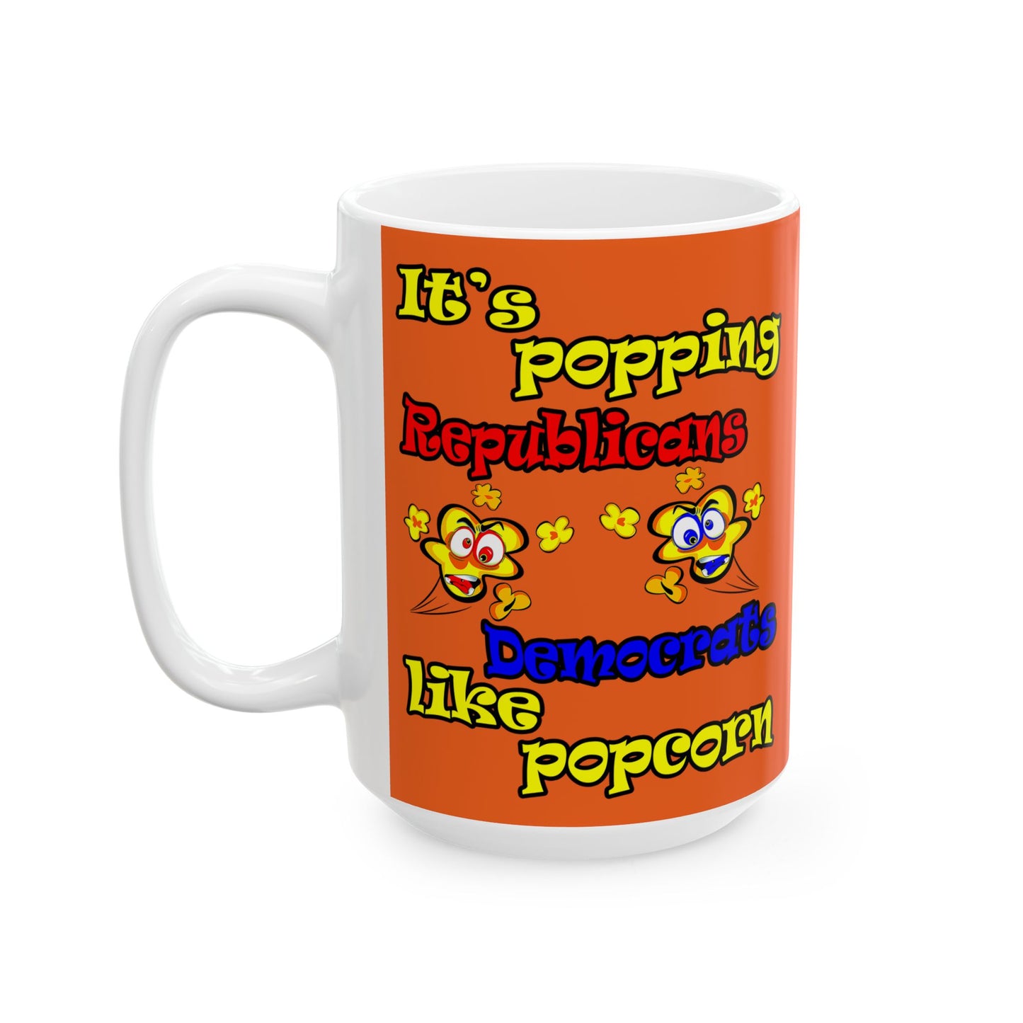 popping like popcorn - White Mug (orange)