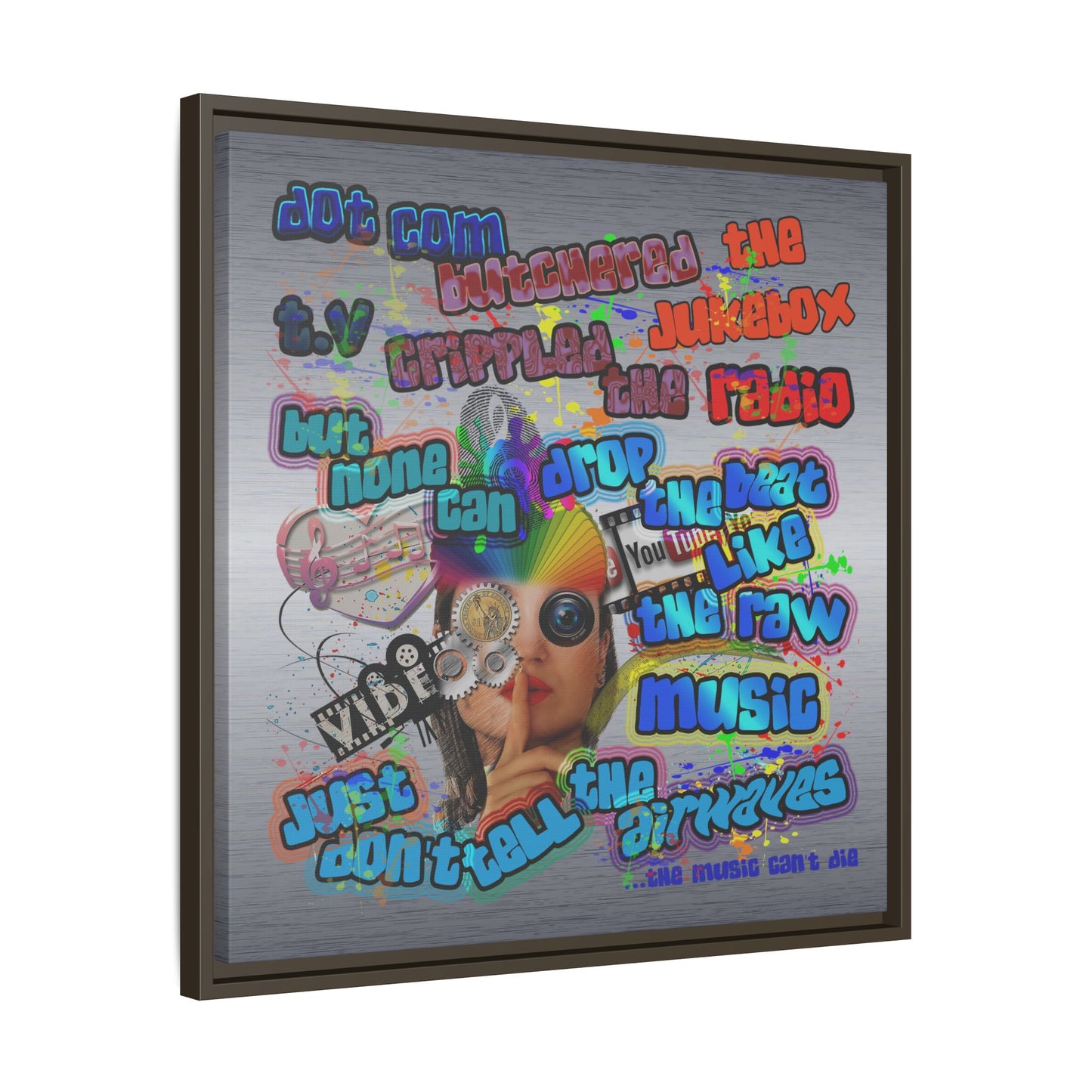 drop the beat - framed canvas art (brushed nickel)