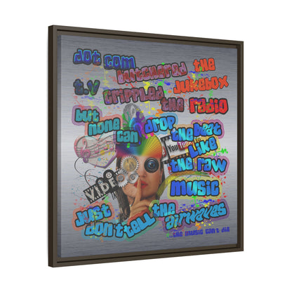 drop the beat - framed canvas art (brushed nickel)