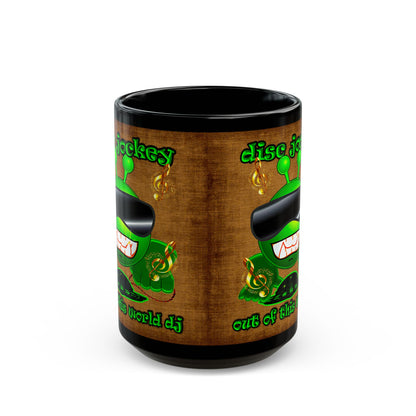 disc jockey - Black Mug (brown papyrus)