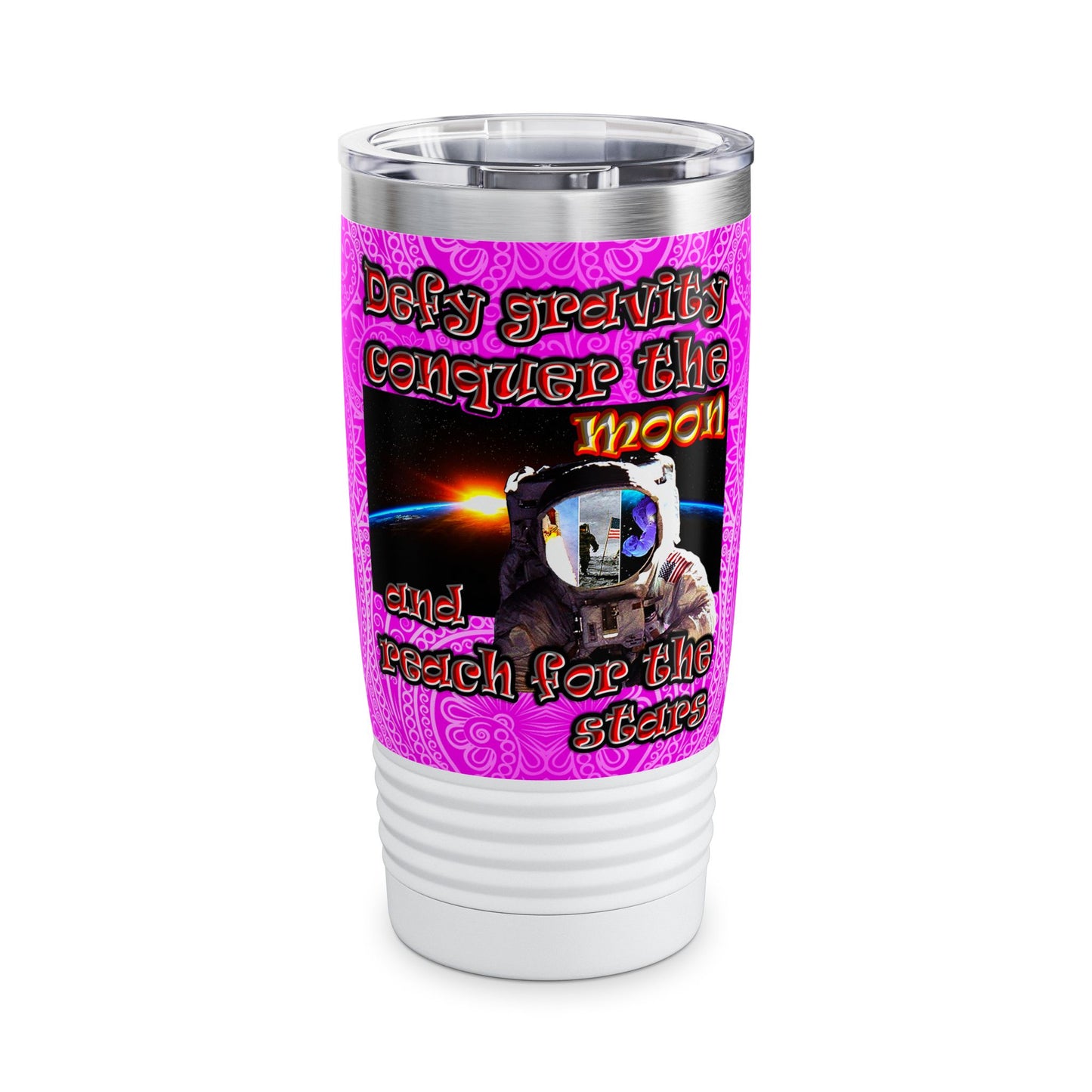 defy conquer reach - Ringneck Tumbler, 20oz (pink swirl)
