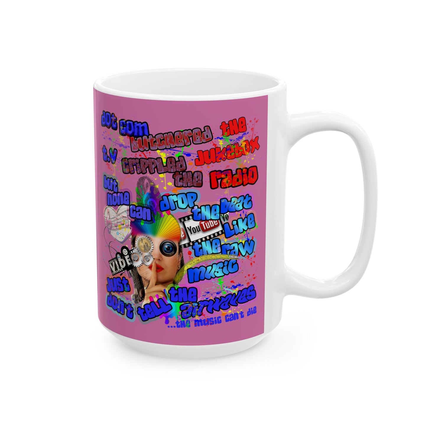 drop the beat - White Mug (light pink)