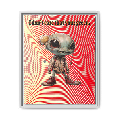 I don't care that your green - framed canvas art (yellow-orange wave)