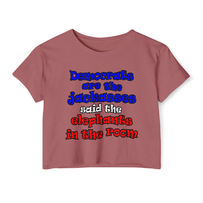 donkeys and elephants - Women's Festival Crop Top