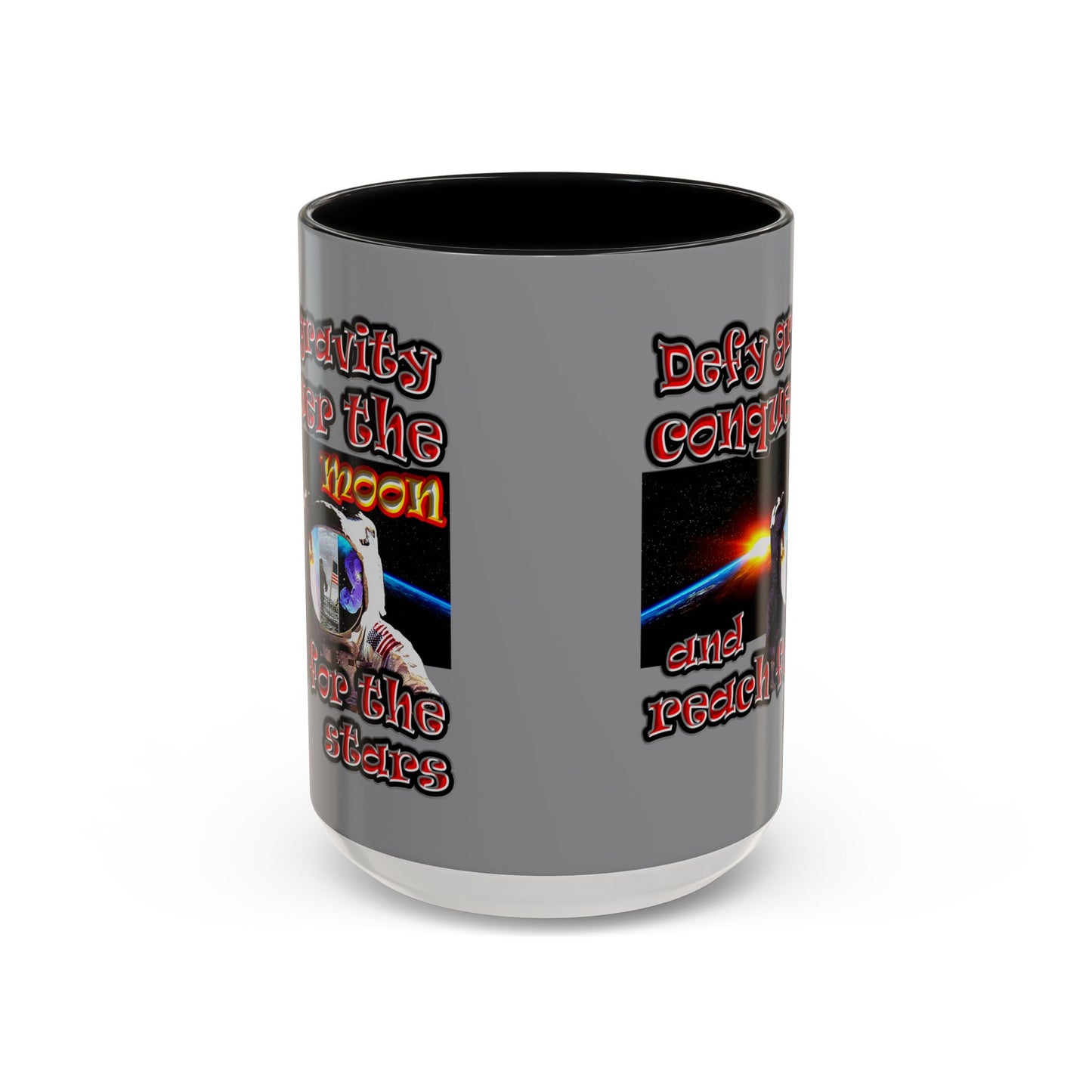 defy conquer reach - Accent Mug (grey)