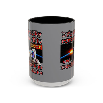 defy conquer reach - Accent Mug (grey)