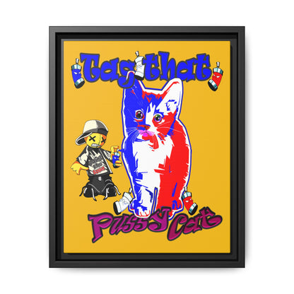 tag that - framed canvas art (yellow)