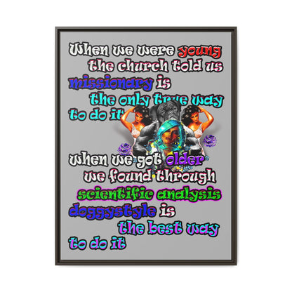 doggystyle - framed canvas art (light grey)