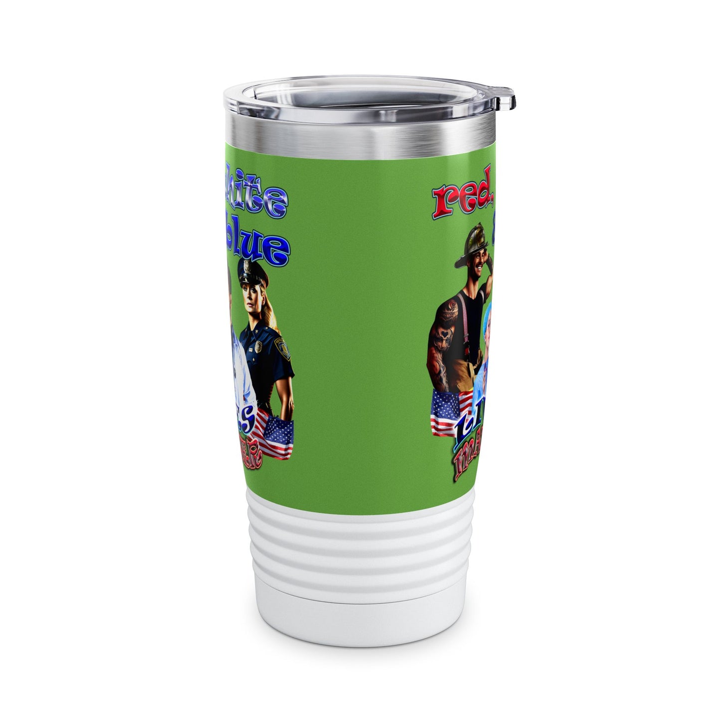 rw&b lives matter - Ringneck Tumbler, 20oz (green)
