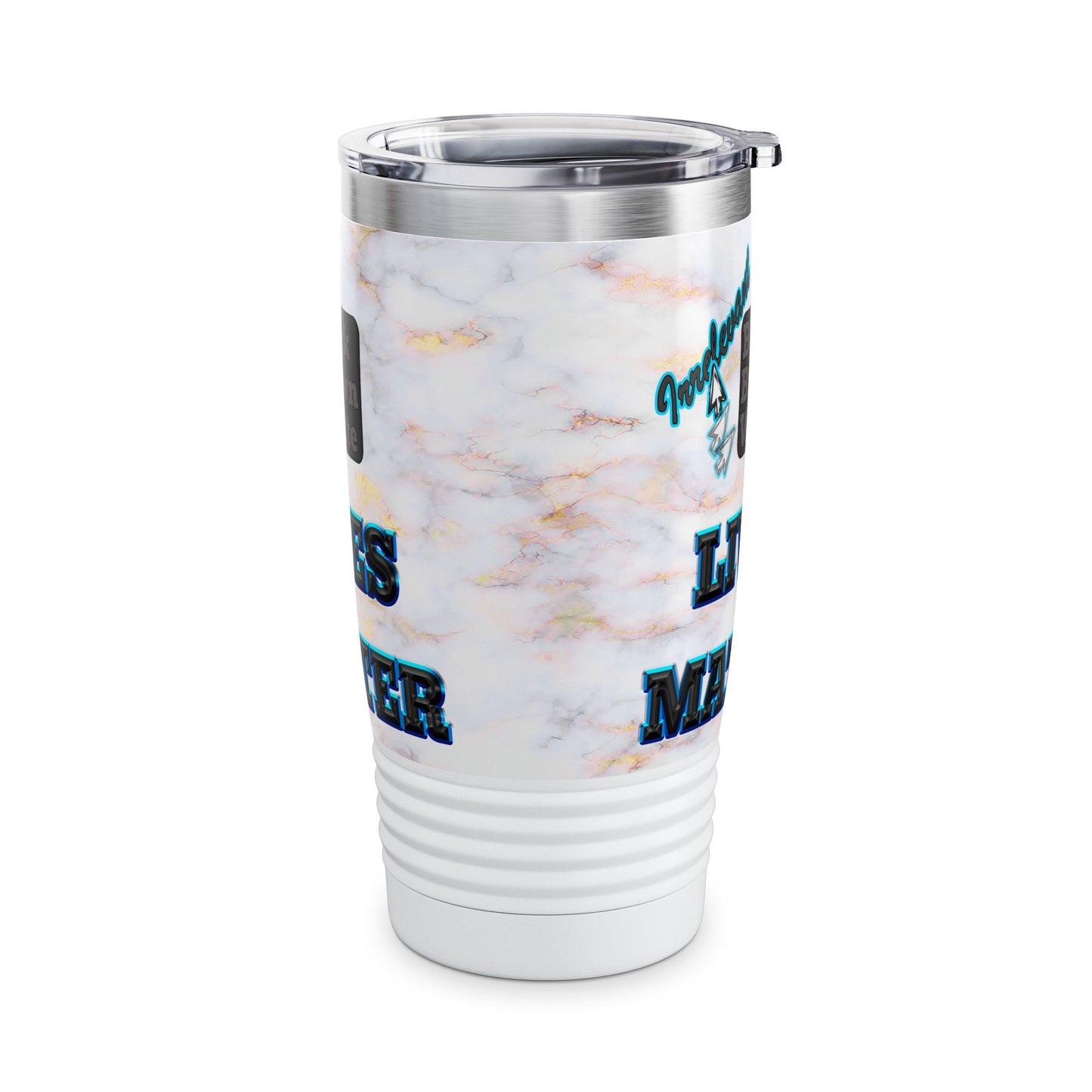 irrelevant - Ringneck Tumbler, 20oz (white marble)