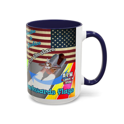 shoot for the stars - Accent Mug (rainbow split)