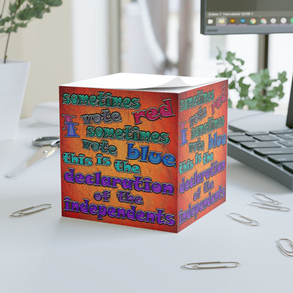 declaration of the independents - note cube (burnt orange)