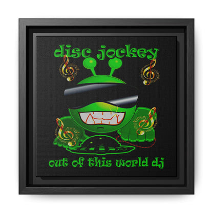 disc jockey - framed canvas art (black)