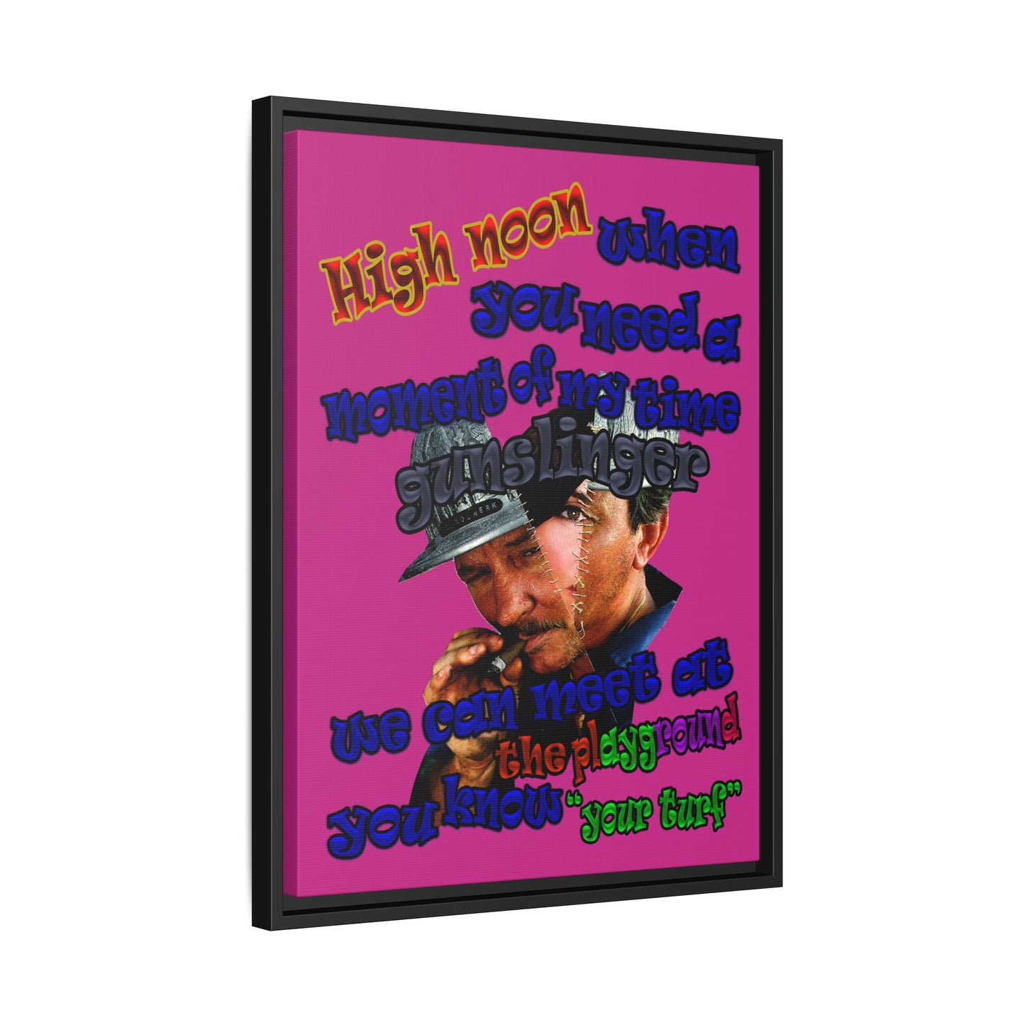high noon - framed canvas art (pink)