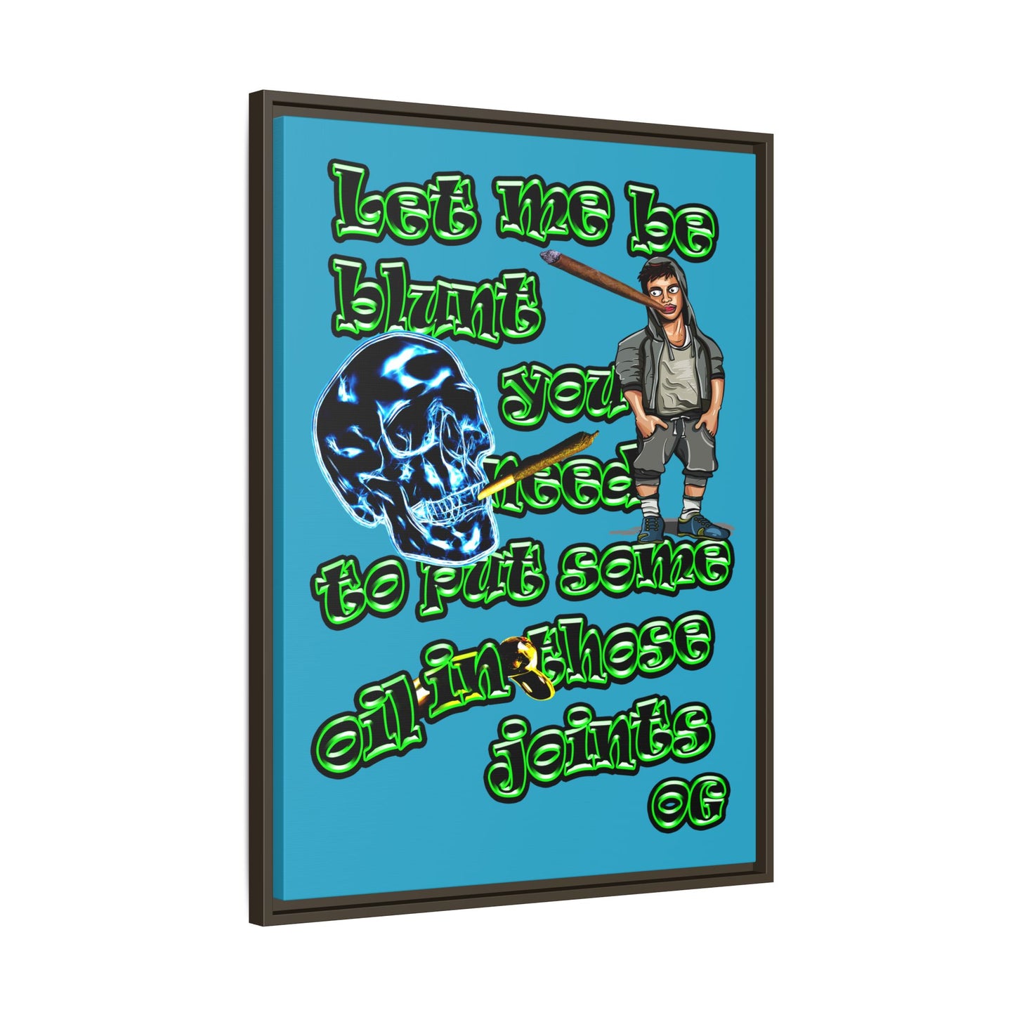 og - framed canvas art (turquoise)