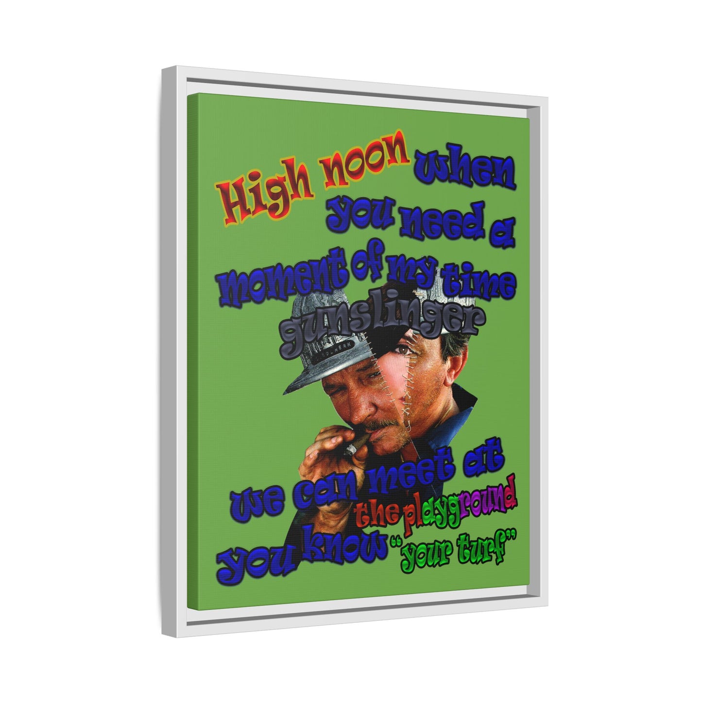 high noon - framed canvas art (green)