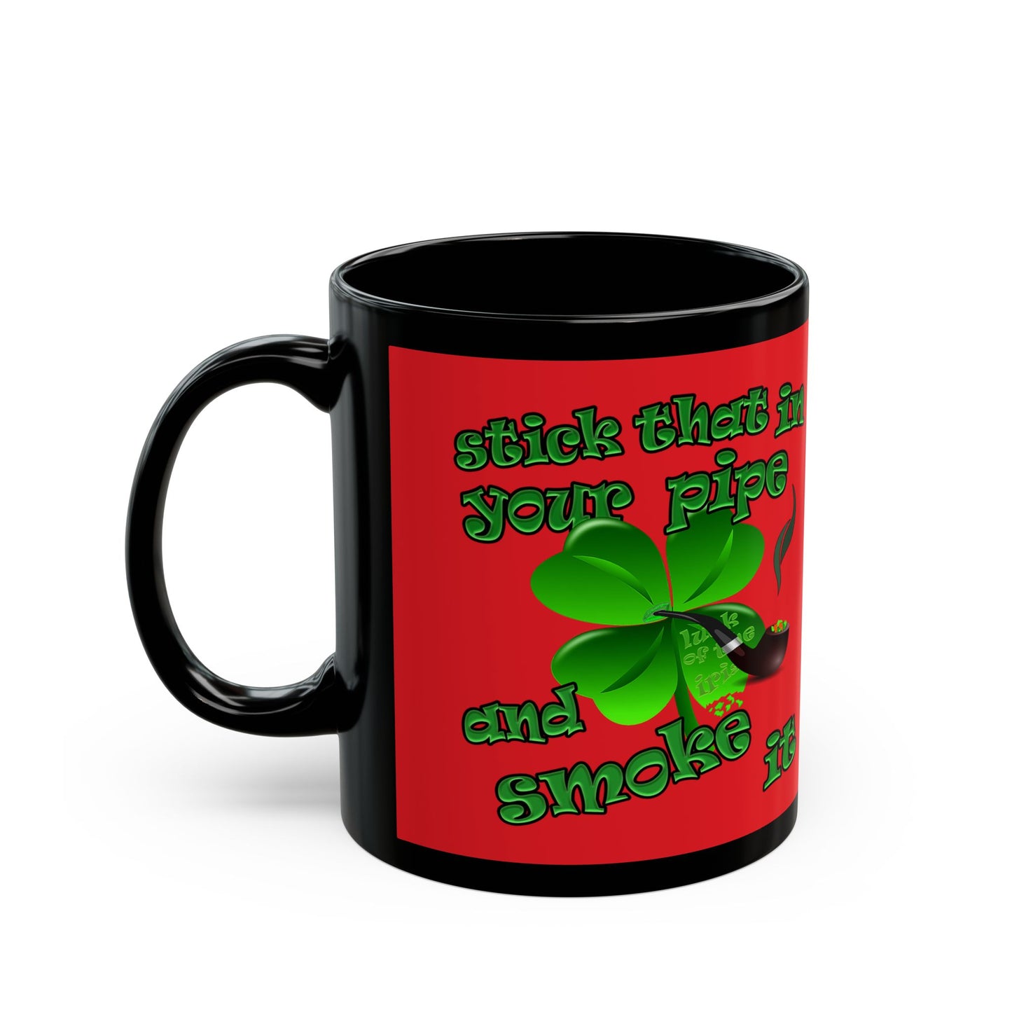 celtics logo - Black Mug (red)