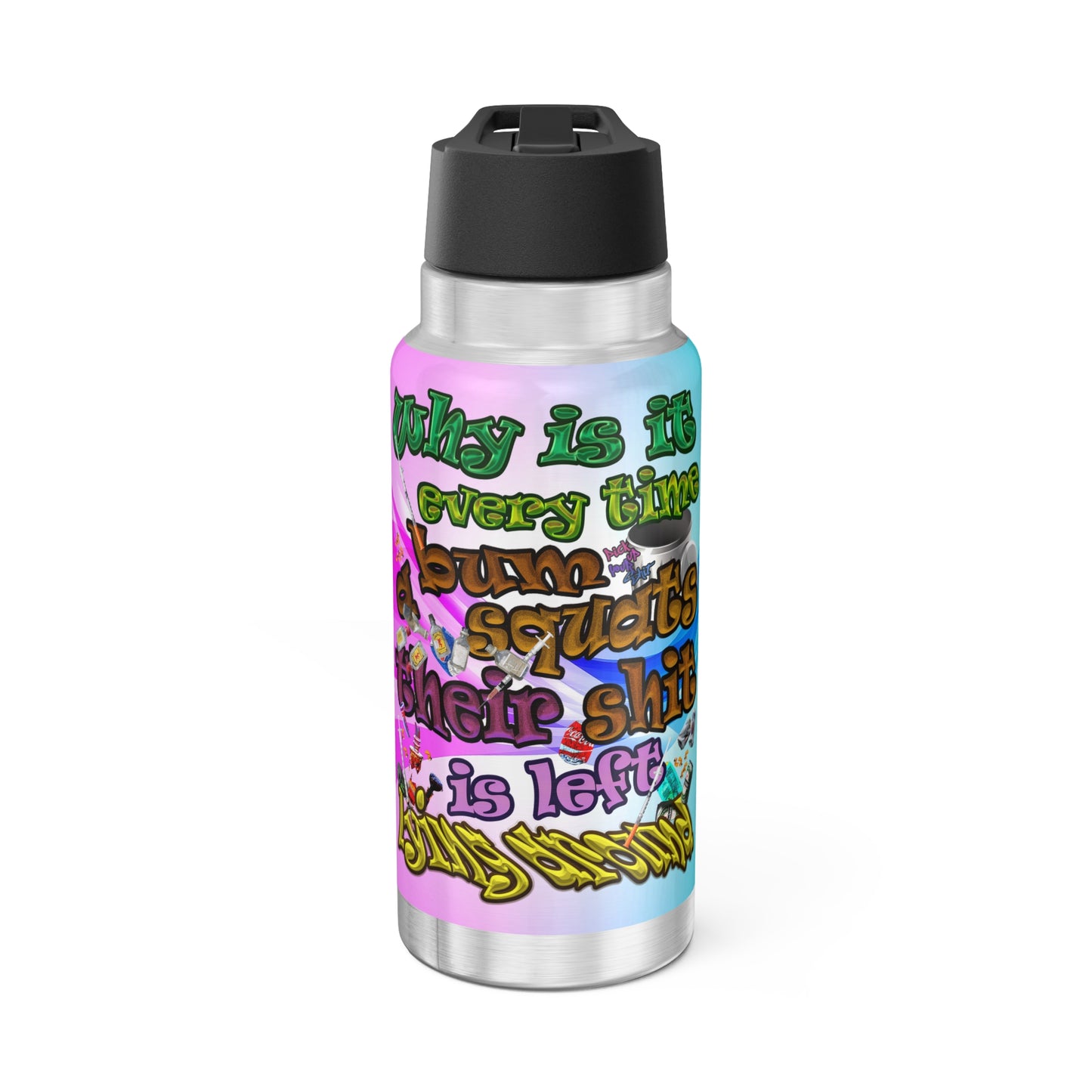 the bum's shit - Gator Tumbler, 32oz (light blue-pink wave)