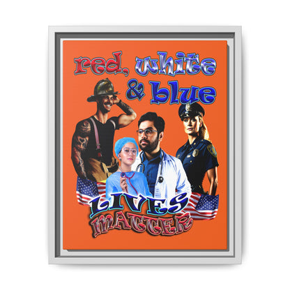 rw&b lives matter - framed canvas art (orange)