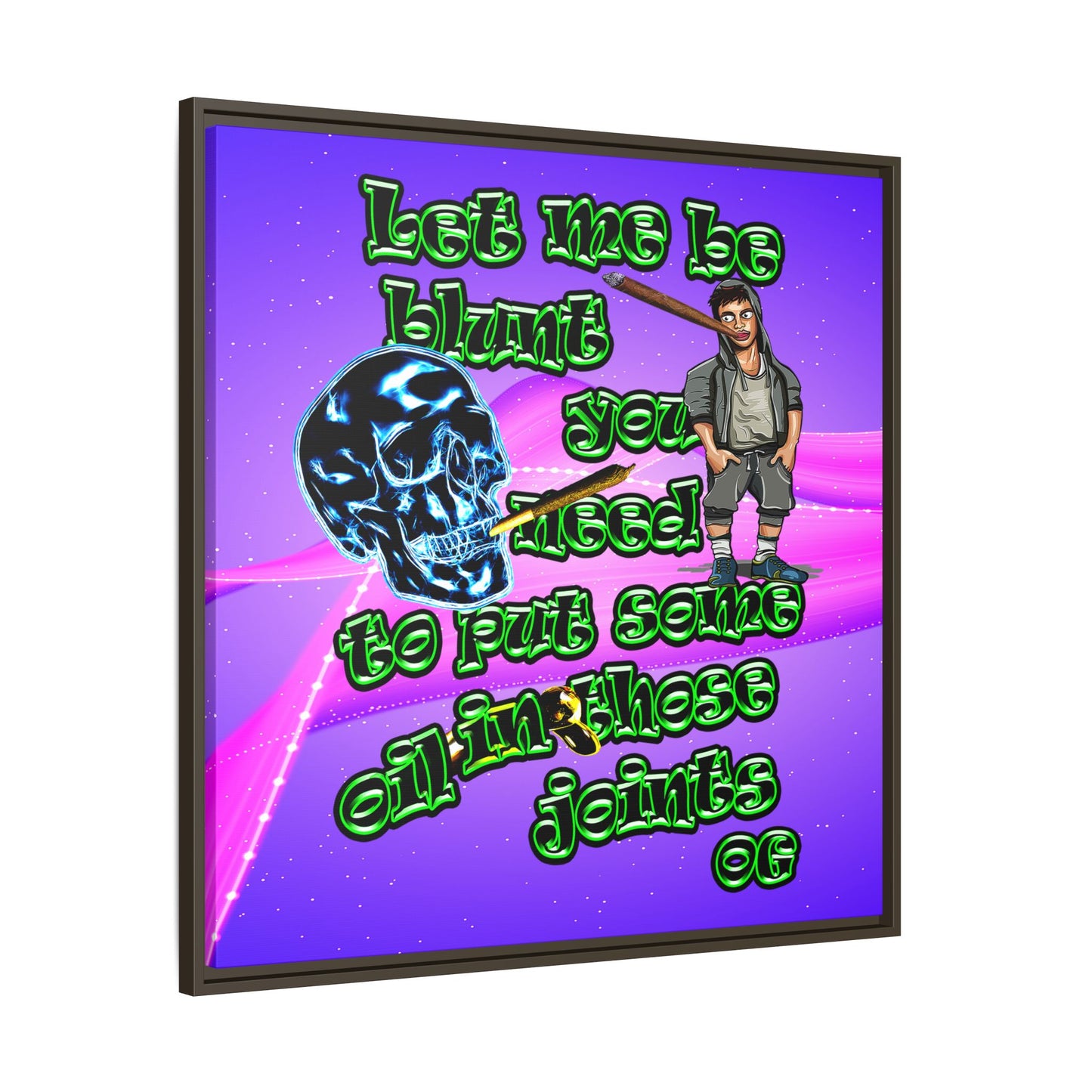 og - framed canvas art (purple-pink wave)