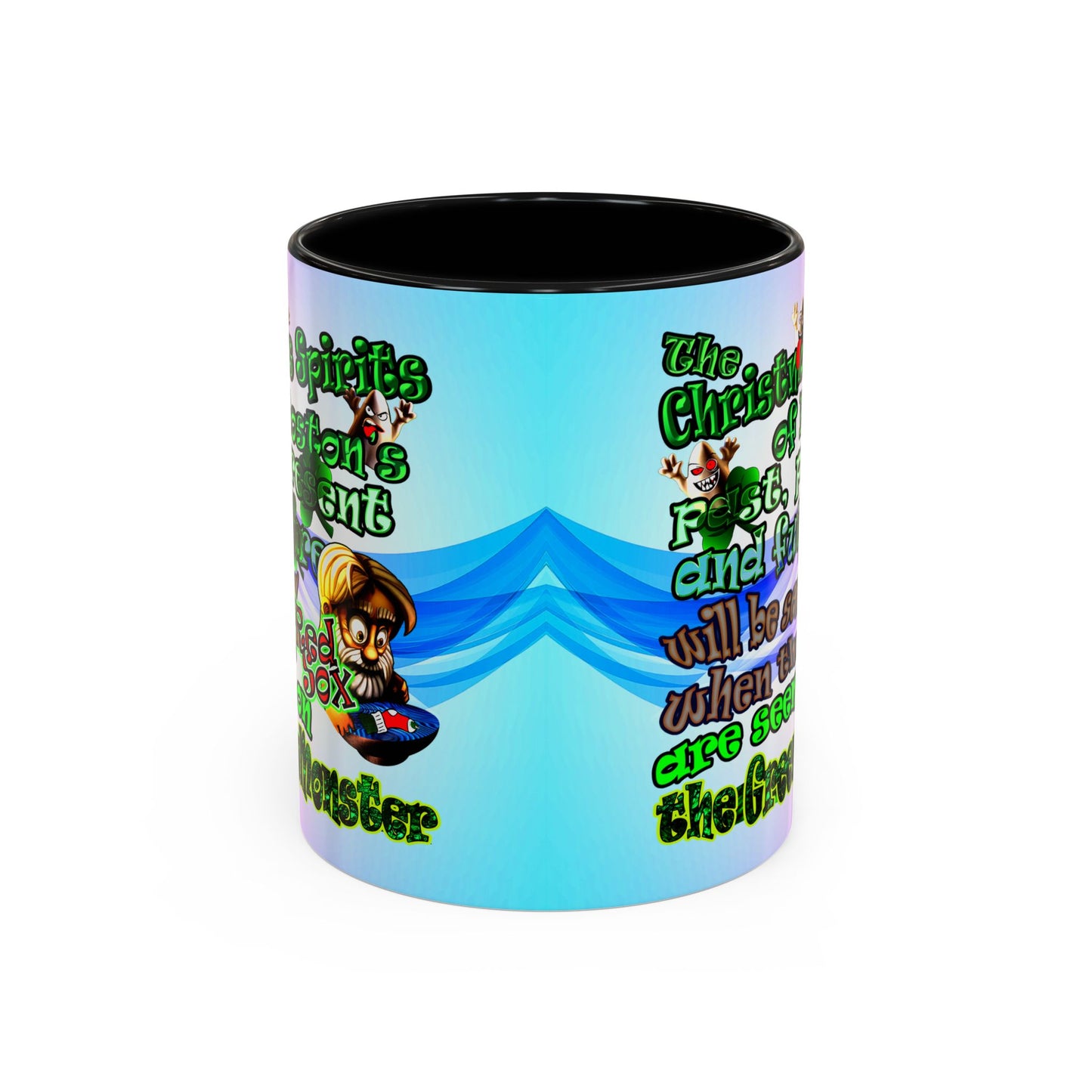 christmas spirits of boston - Accent Mug (light blue-pink wave)